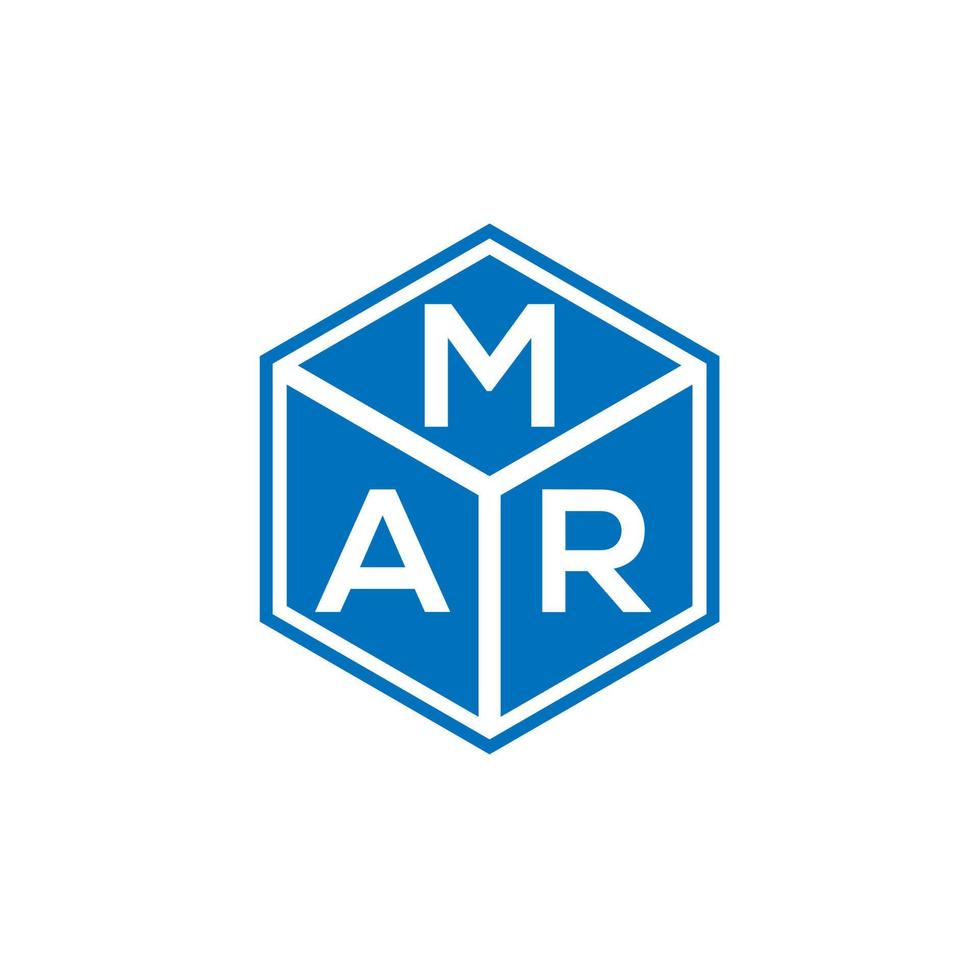 mar-Brief-Logo-Design auf schwarzem Hintergrund. mar kreative initialen brief logo konzept. März-Brief-Design. vektor