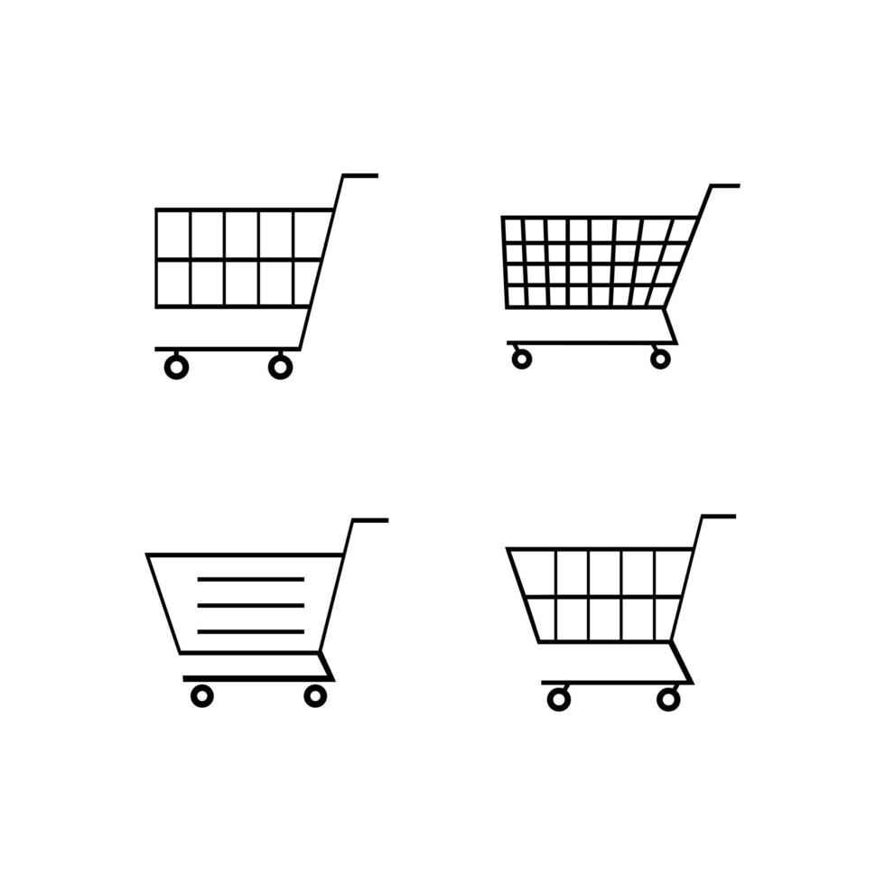 Einkaufswagen-Vektor-Set-Symbole. isoliert auf weißem Hintergrund. vektor