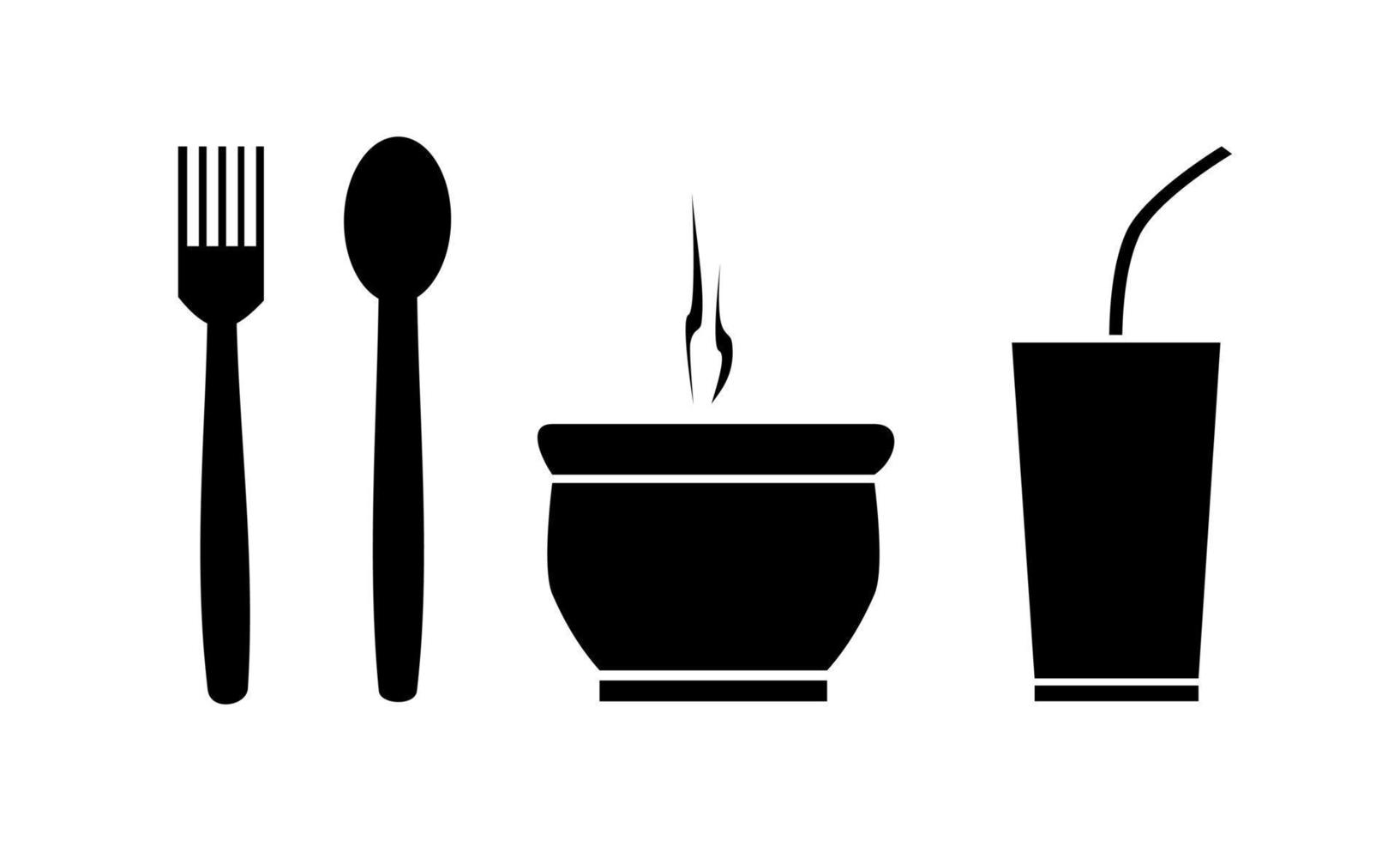 mat, dryck och restaurang vektor ikon på vit bakgrund.