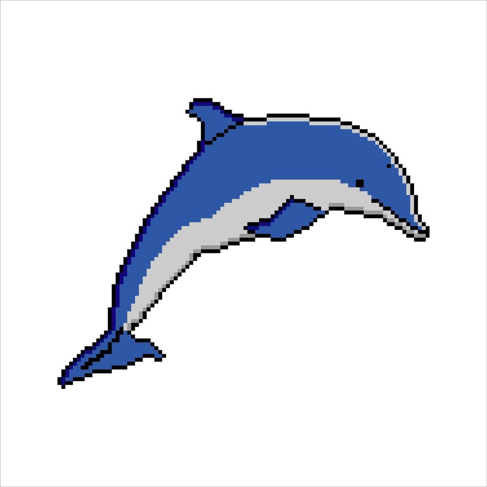 delfinhopp i pixelkonst. vektor illustration.