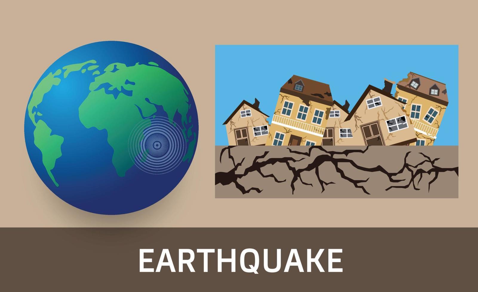 Erdbeben, Naturkatastrophen, Vektordesign vektor