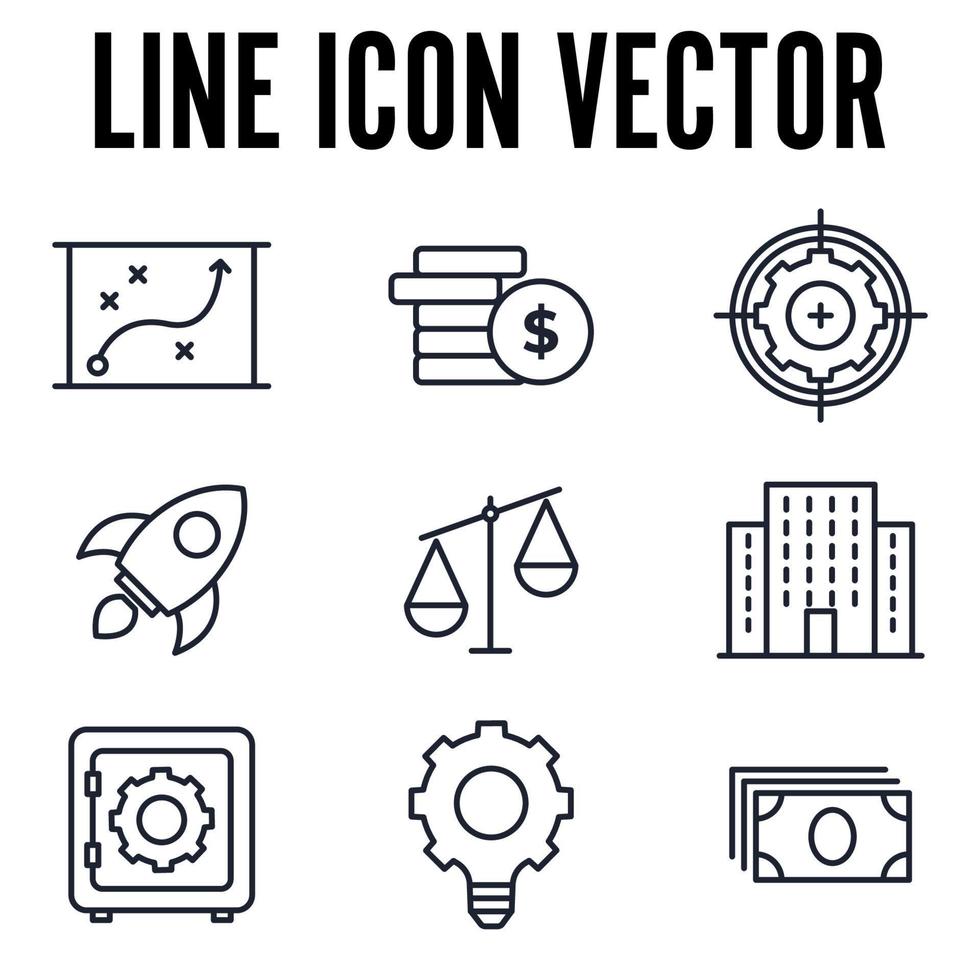 Geschäfts- und Finanzsatzikonen-Symbolschablone für Grafik- und Webdesignsammlungslogo-Vektorillustration vektor