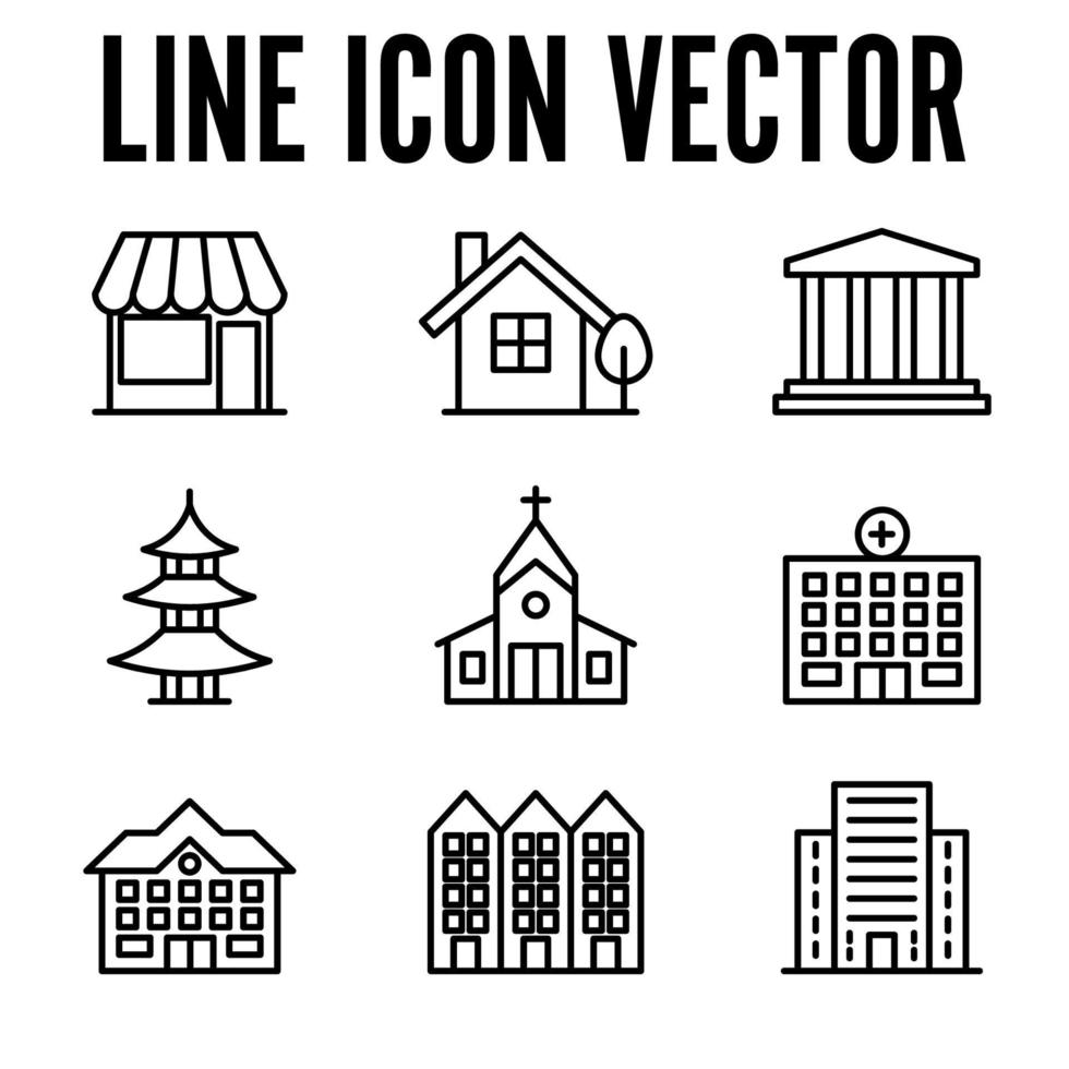 Bauset-Symbol-Symbolvorlage für Grafik- und Webdesign-Sammlung Logo-Vektor-Illustration vektor
