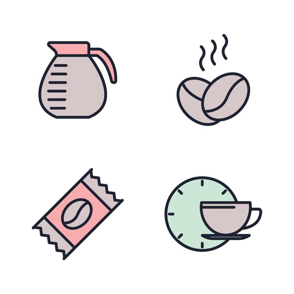 Coffee Shop Set Symbol Symbol Vorlage für Grafik- und Webdesign-Sammlung Logo-Vektor-Illustration vektor