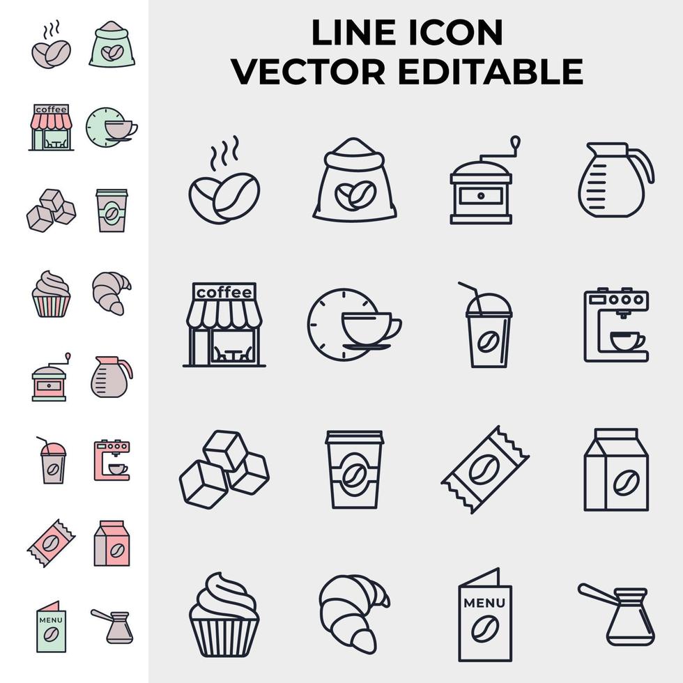Coffee Shop Set Symbol Symbol Vorlage für Grafik- und Webdesign-Sammlung Logo-Vektor-Illustration vektor