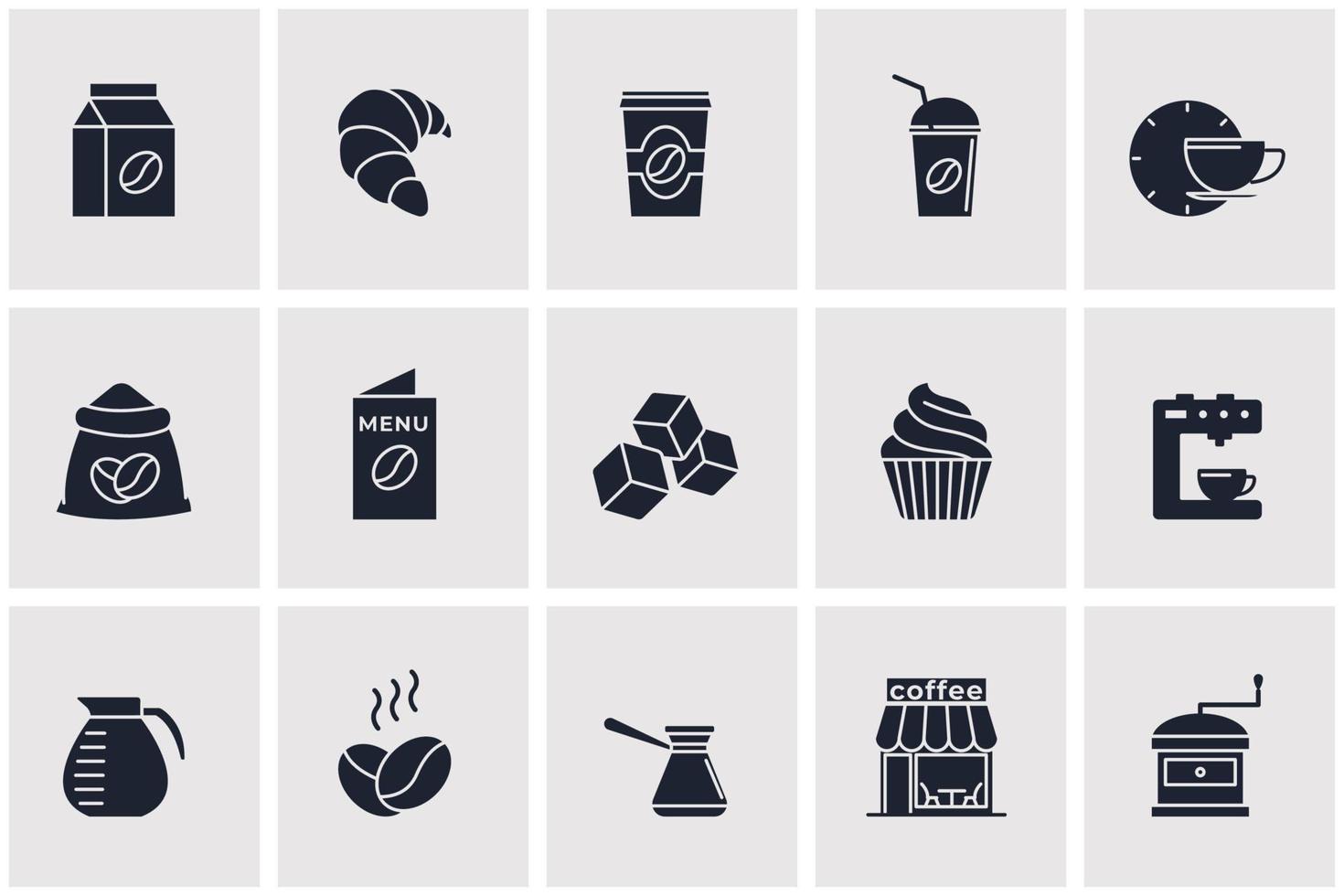 Coffee Shop Set Symbol Symbol Vorlage für Grafik- und Webdesign-Sammlung Logo-Vektor-Illustration vektor