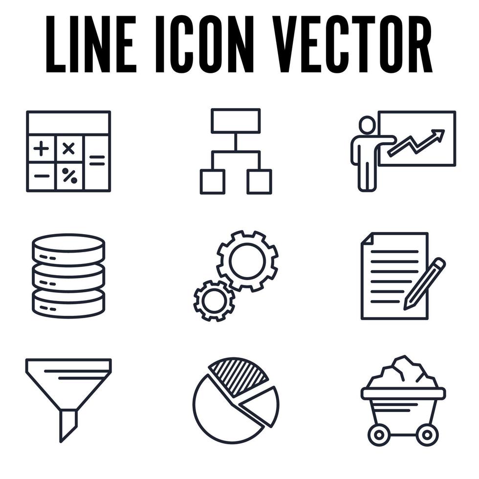 Datenanalyse-Set-Symbol-Symbolvorlage für Grafik- und Webdesign-Sammlung Logo-Vektor-Illustration vektor