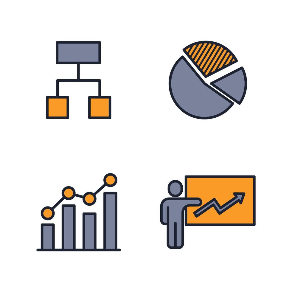 Datenanalyse-Set-Symbol-Symbolvorlage für Grafik- und Webdesign-Sammlung Logo-Vektor-Illustration vektor