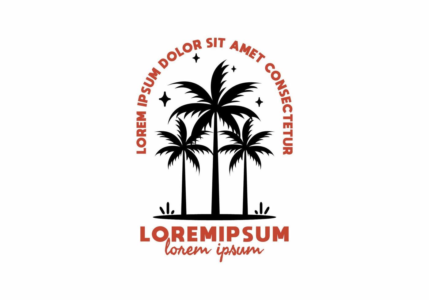 tre coconut tree line art med lorem ipsum text vektor