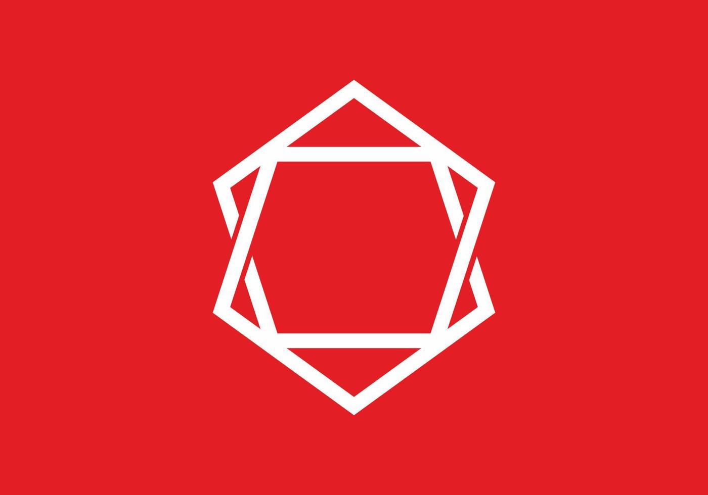 röd vit unik hexagonform vektor