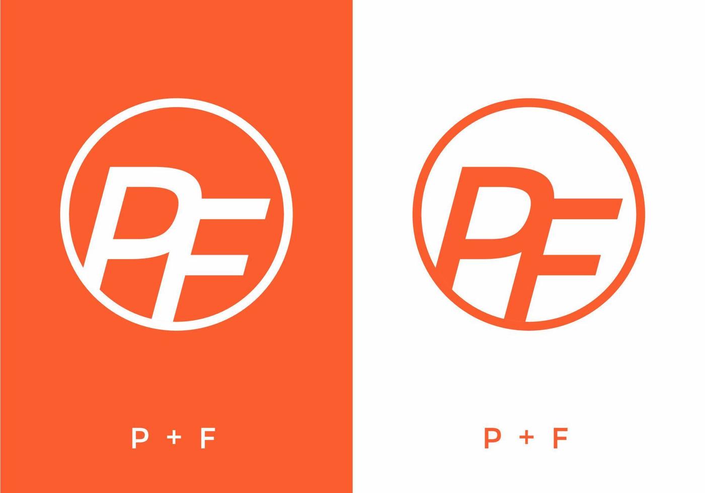 orange Farbe des Anfangsbuchstabens pf vektor