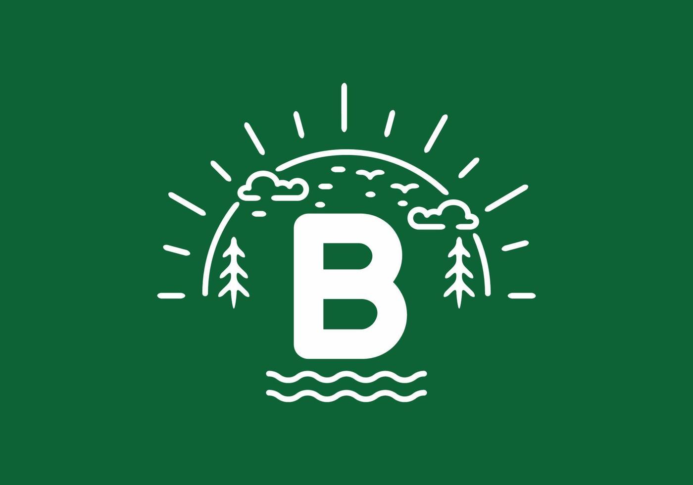 vit grön vild natur märke med b initial bokstav vektor