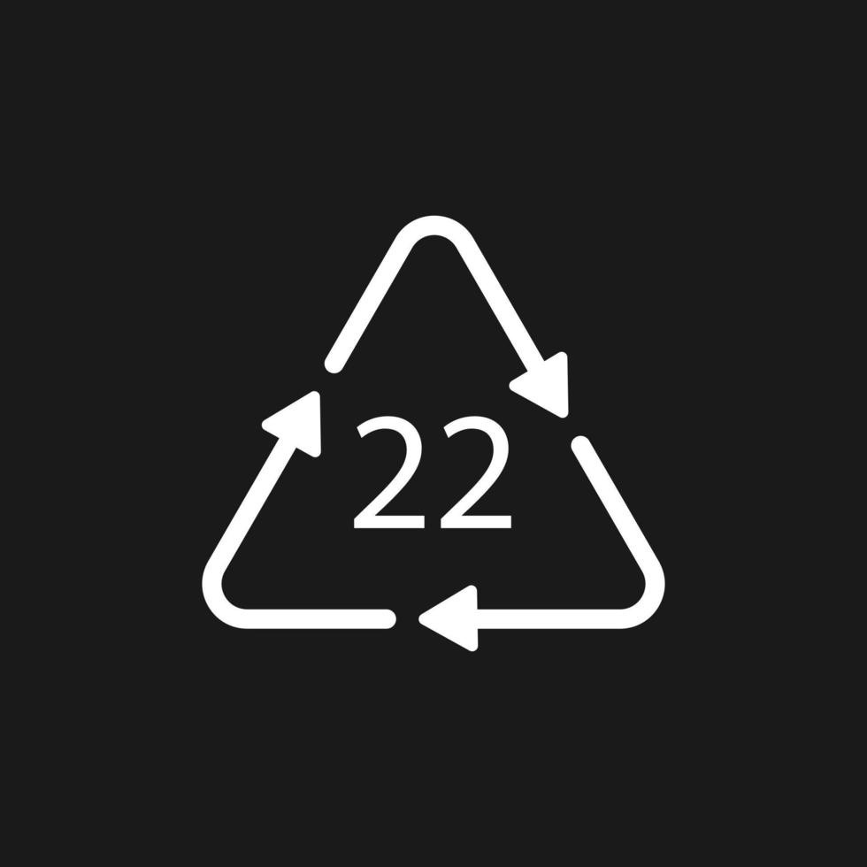 Papierrecyclingsymbol Pap 22. Vektor-Illustration. vektor