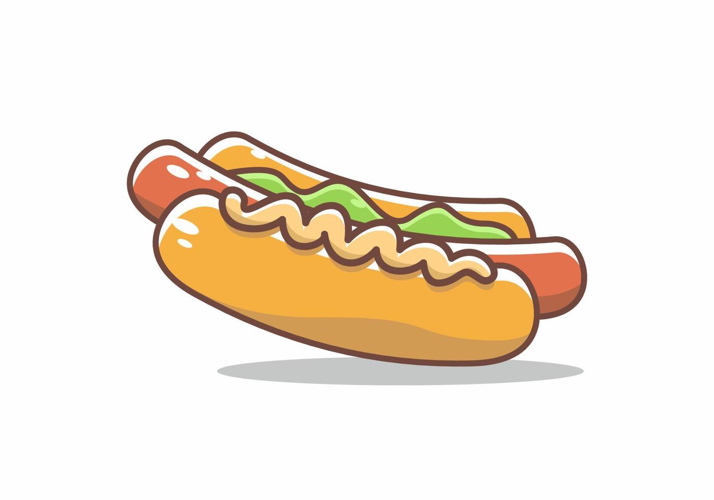 leckere Hot Dogs mit Mayonnaise vektor