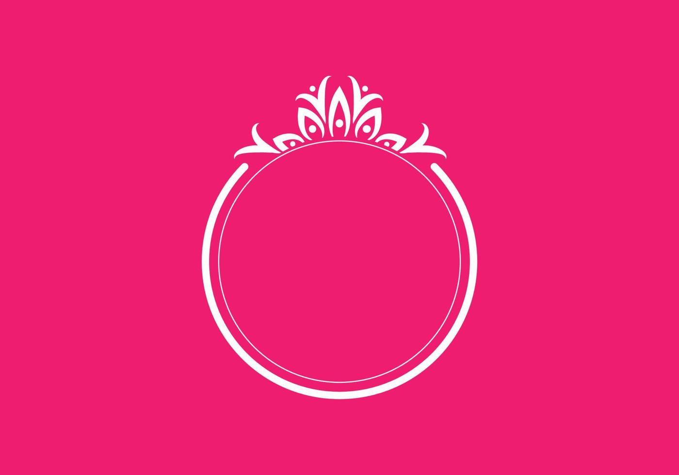 rosa weißer Kreis mit Ornament-Vektor-Logo vektor