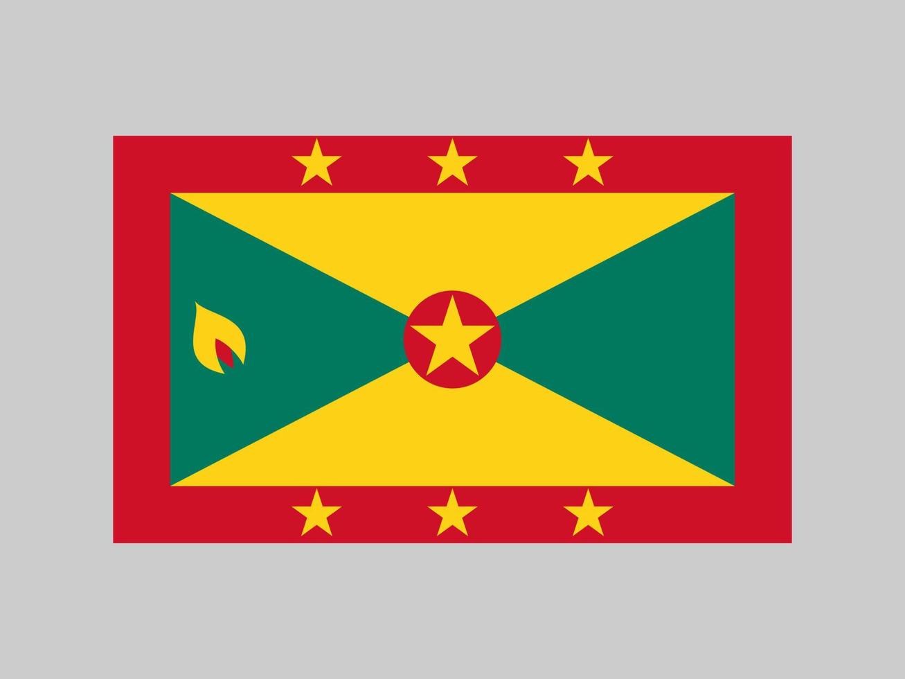 grenada flagga, officiella färger och proportioner. vektor illustration.