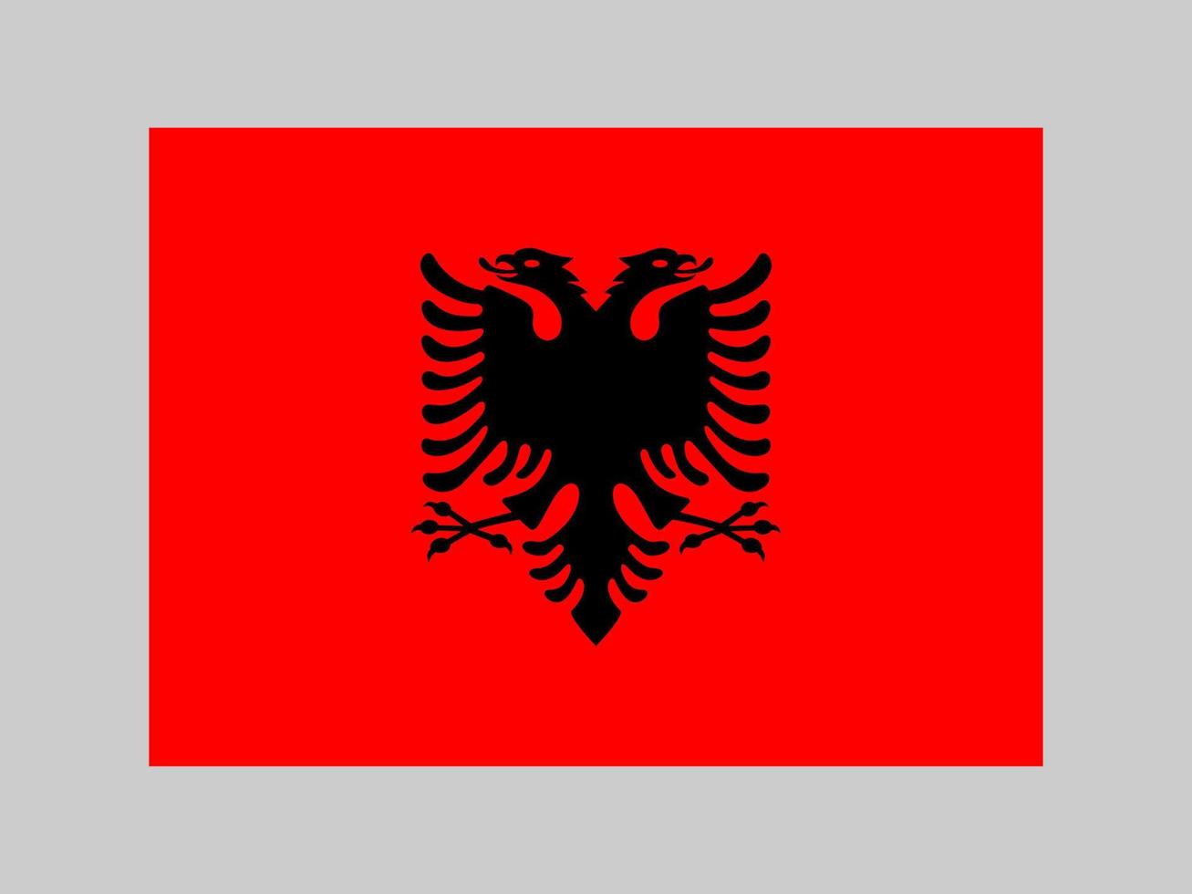 Albaniens flagga, officiella färger och proportioner. vektor illustration.