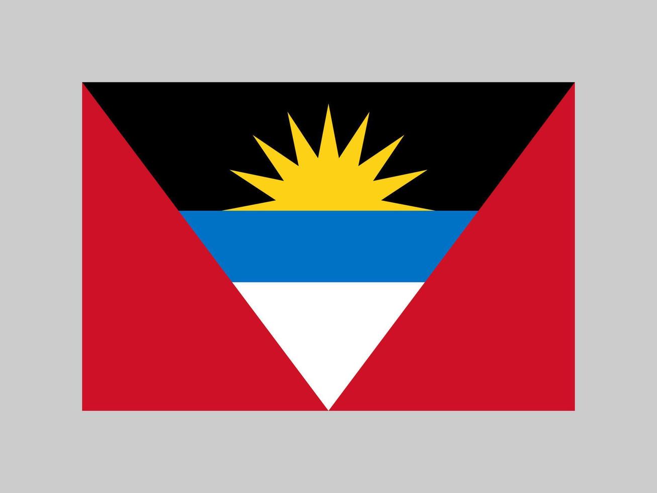 antigua och barbudas flagga, officiella färger och proportioner. vektor illustration.