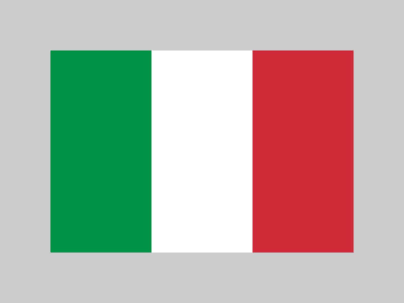 Italiens flagga, officiella färger och proportioner. vektor illustration.