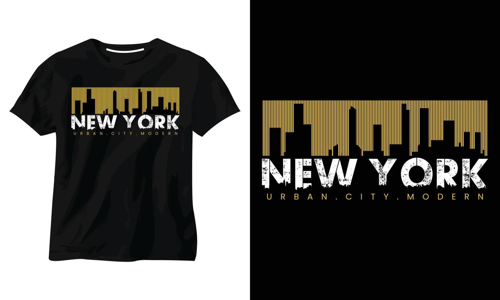 New York minimalistisches Typografie-T-Shirt-Design vektor