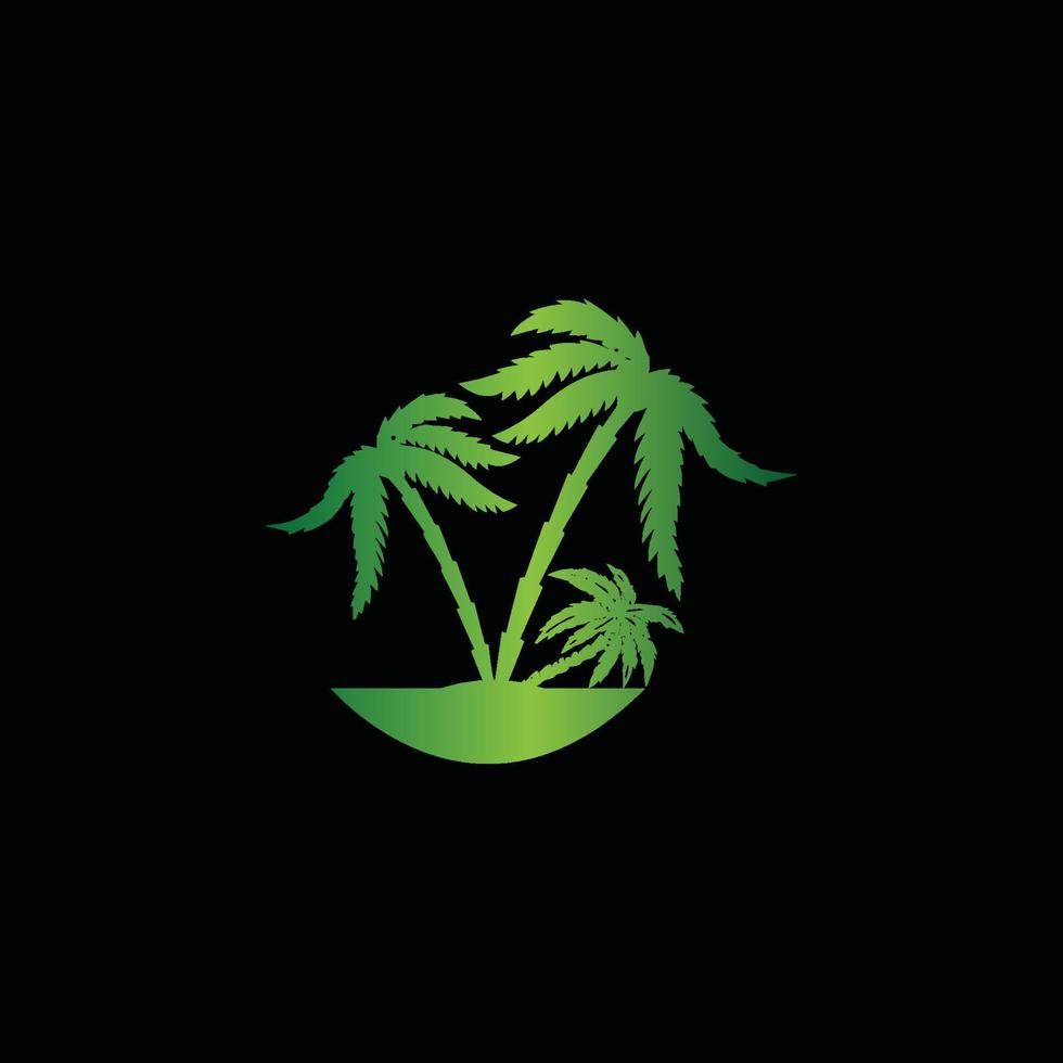 grüne Palme, Baum-Logo-Design vektor