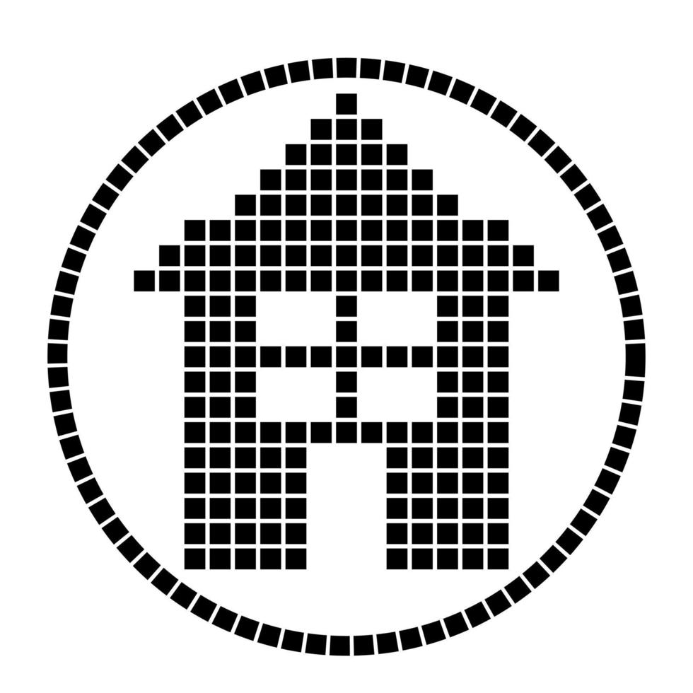 Pixelhaus im Kreis vektor