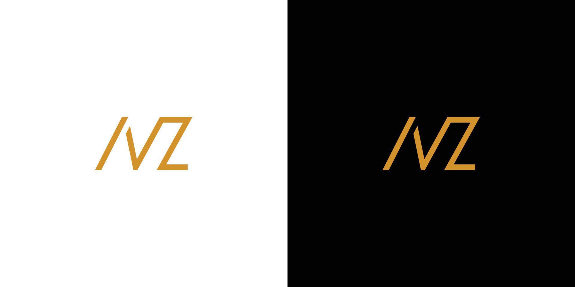 modernes und einzigartiges logo-design mit nz-initialen vektor