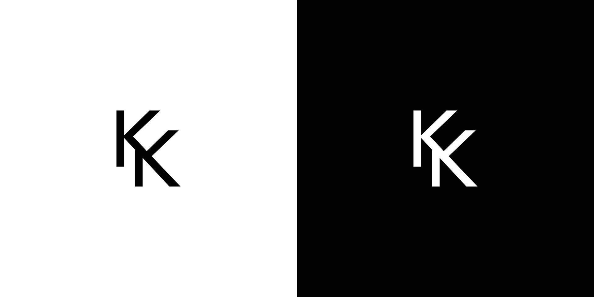 enkel och unik bokstav kk initialer logotypdesign vektor