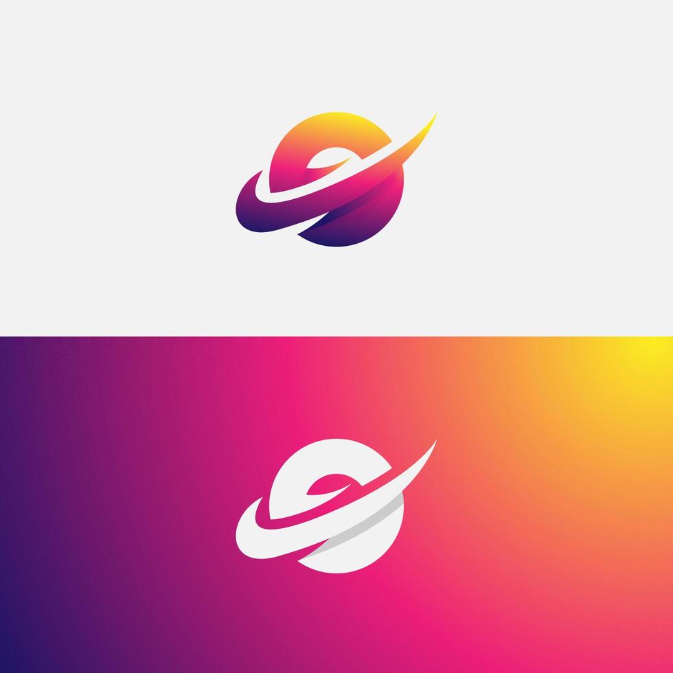 abstrakt logotyp yttre rymden tema. gradient monogram design utrymme vektor