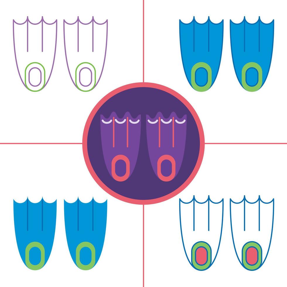 schnorchelschuhe im flachen designstil vektor