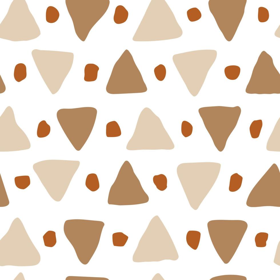 estetiskt modernt sömlöst mönster med abstrakta trianglar i beige färger. boho bakgrund i minimalistisk trendig stil vektorillustration vektor