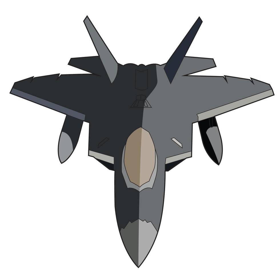f22 raptor jet fighter framifrån vektordesign vektor