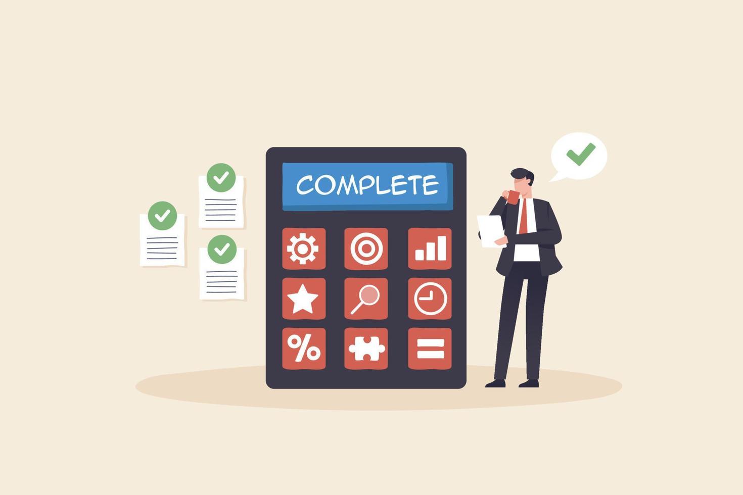 Benchmarking als Business-Vergleichstool für Verbesserungskonzepte. leistungs-, qualitäts- und kostenvergleich mit wettbewerbsunternehmen vector illustration. Entwicklungsstrategie, -plan und -methode.