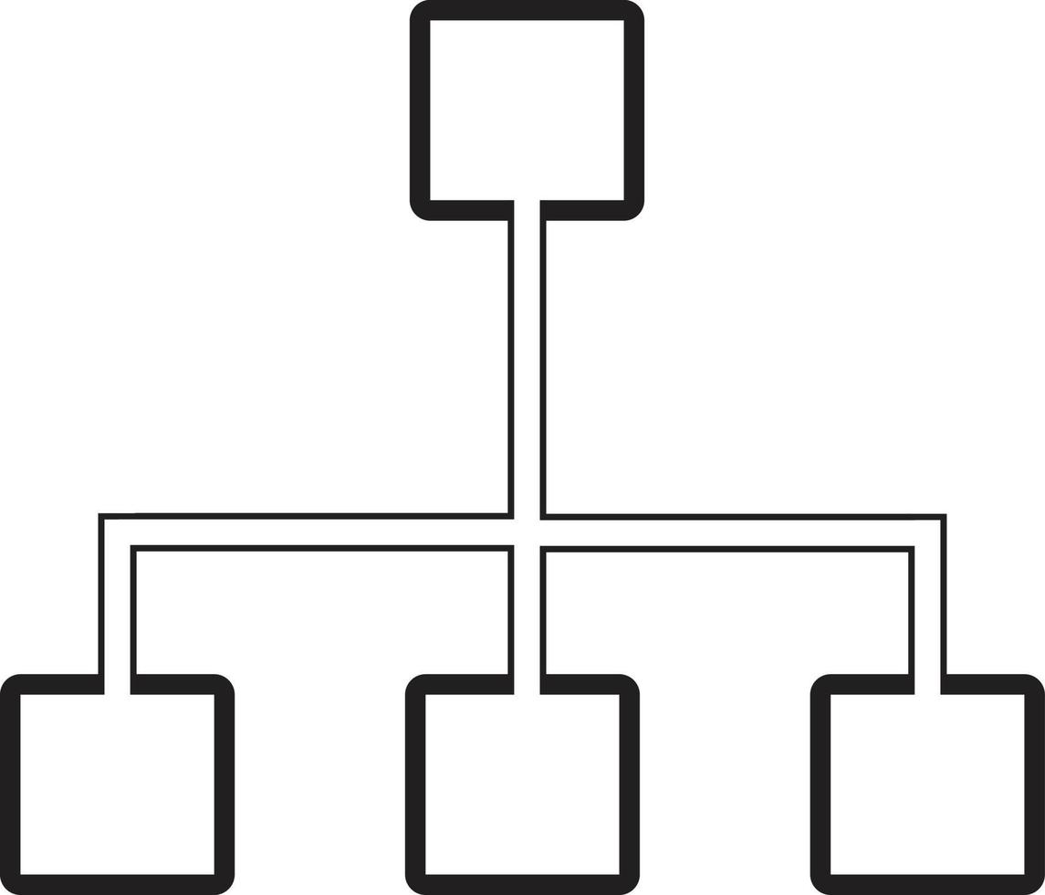 Hierarchie-Symbol. Hierarchiezeichen. Organigramm-Symbol. Struktursymbol. vektor