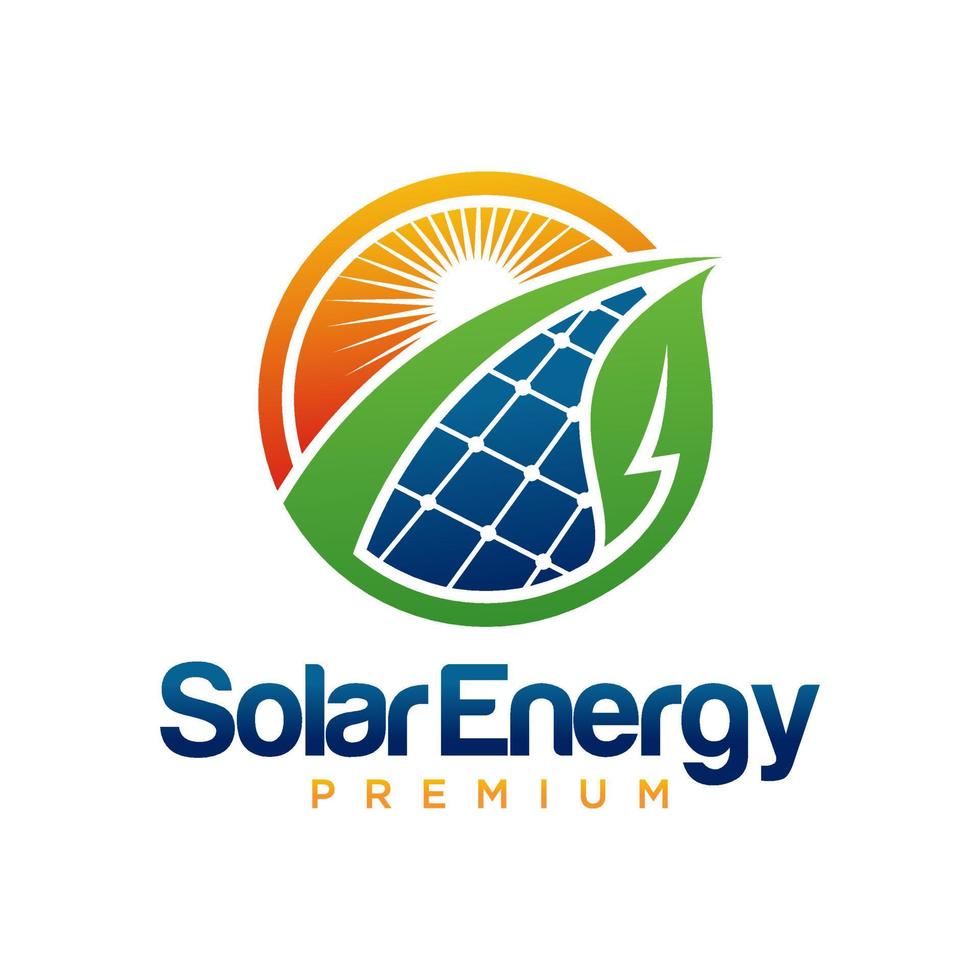 kreativa solenergi logotyp design vektor mall