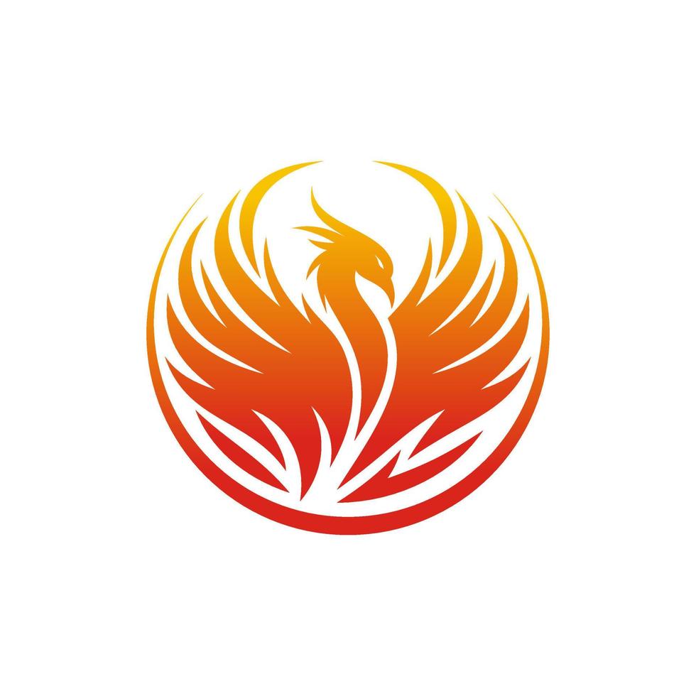 flygande phoenix fire fågel abstrakt logotyp design vektor mall