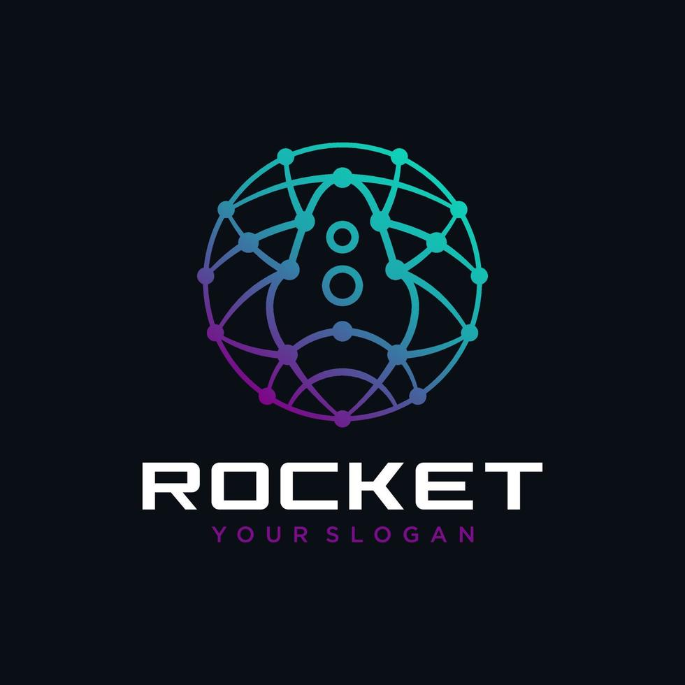 Raketen-Logo-Symbol-Vektor-Vorlage vektor