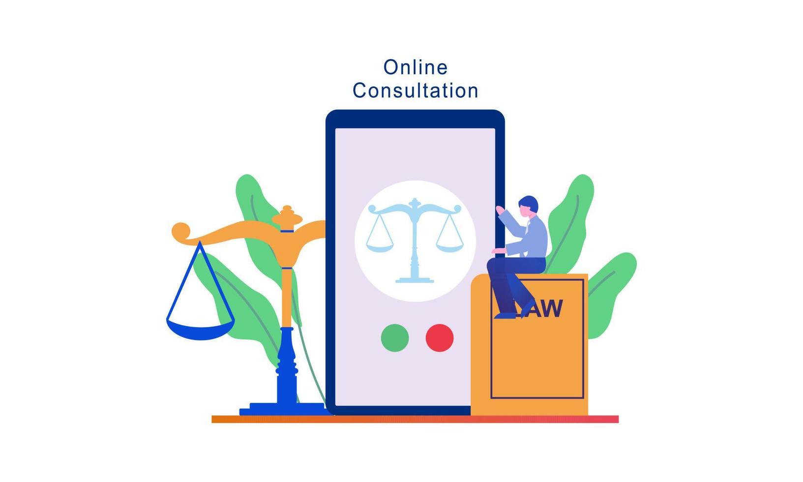 juridisk rådgivning onlinetjänst, advokatwebbplats vektorillustration vektor