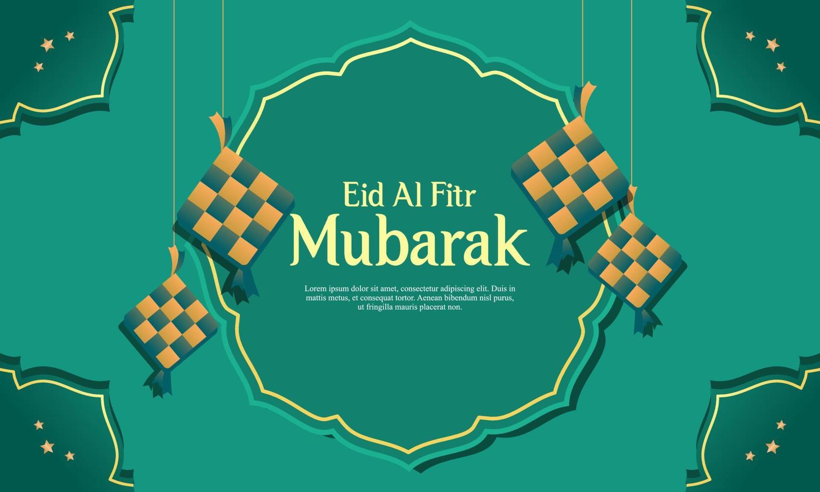 realistisk eid al-fitr ramadan illustration grafisk designmall vektor