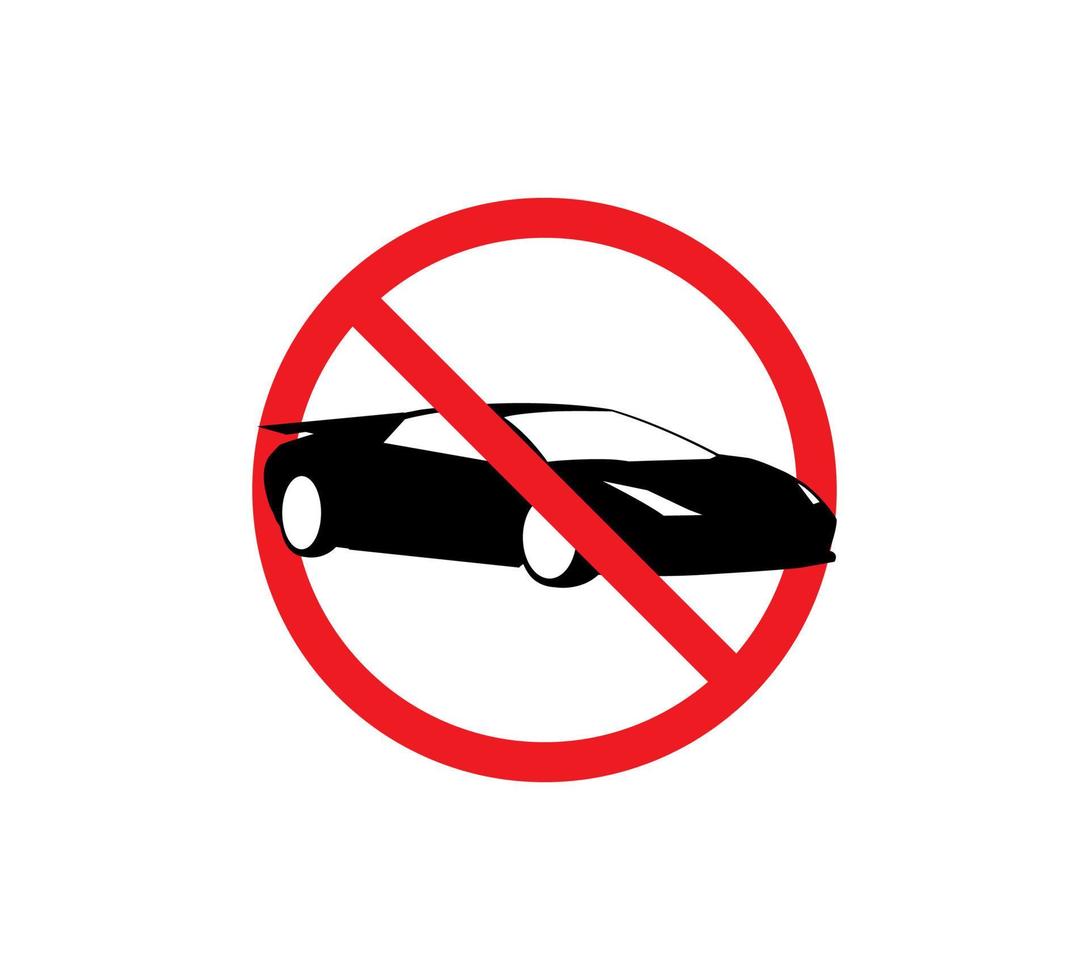 cirkel förbjuden skylt för ingen bil. ingen parkeringsskylt. vektor illustration