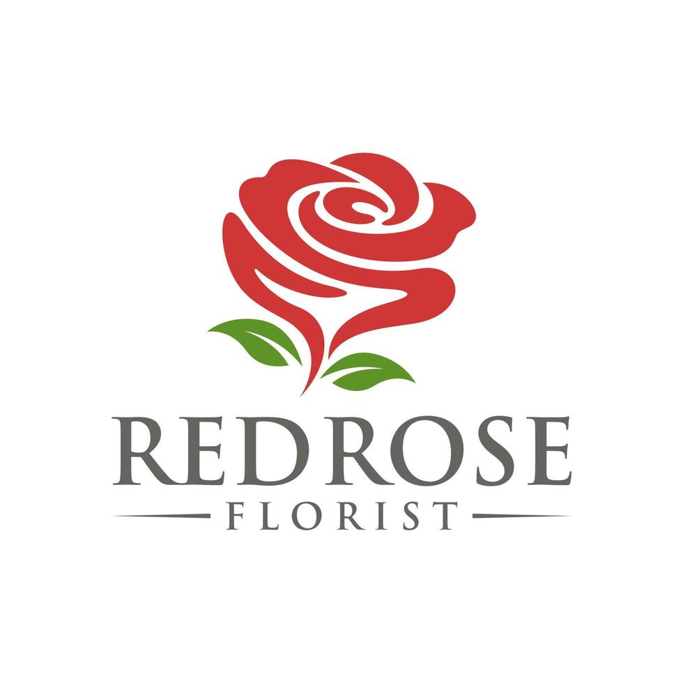 Rosenvektorlogo-Designschablone, minimale Linie Blütenblattschönheitsikone, Salonblumen-abstraktes Zeichen, Vektorillustration vektor