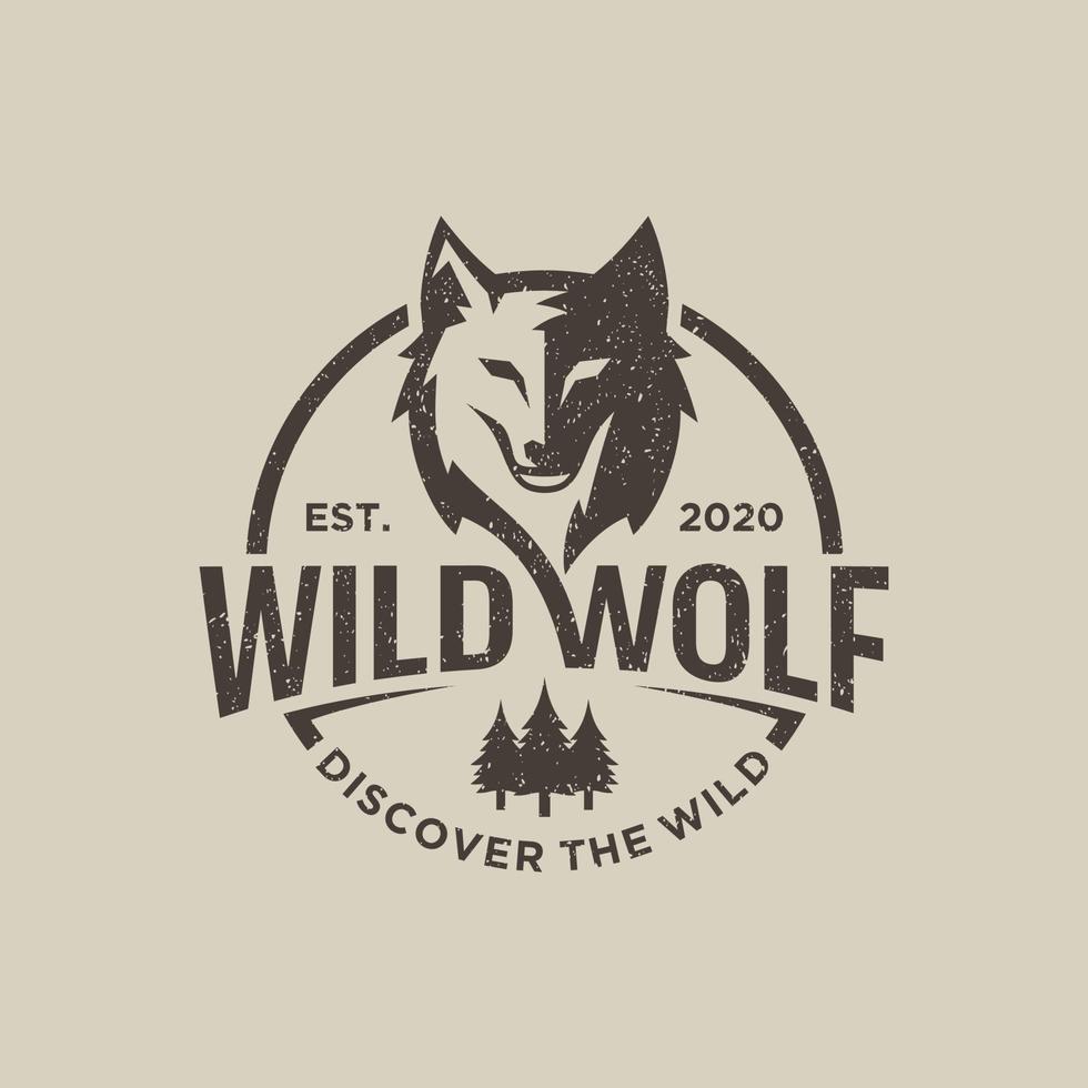 Vintage wilde Wolf-Logo-Vektor-Illustration vektor