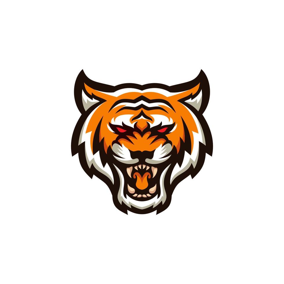 illustration av tigerhuvud för sport och spellogotyp vektor