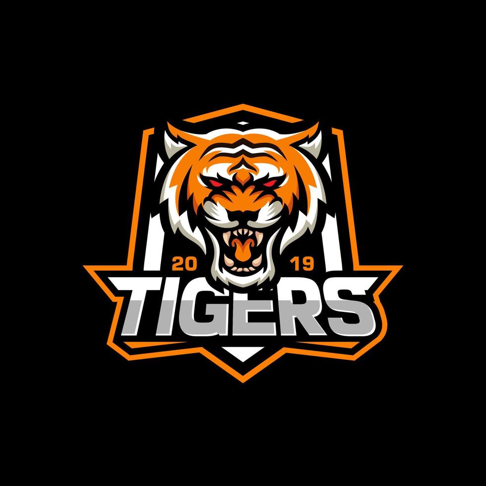 Illustration des Tigerkopfes für Sport- und Gaming-Logo vektor