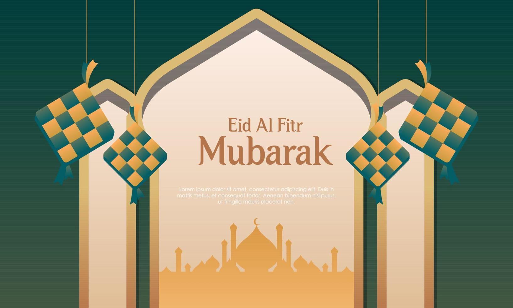 realistische grafikdesignvorlage für eid al-fitr ramadan illustration vektor