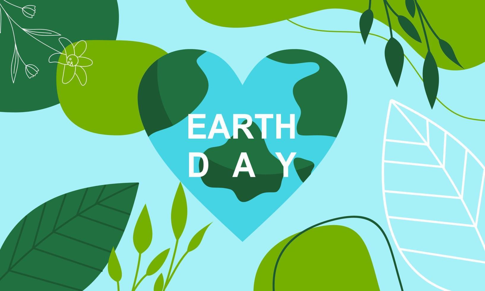 jordens dag affischer med grön bakgrund vektor