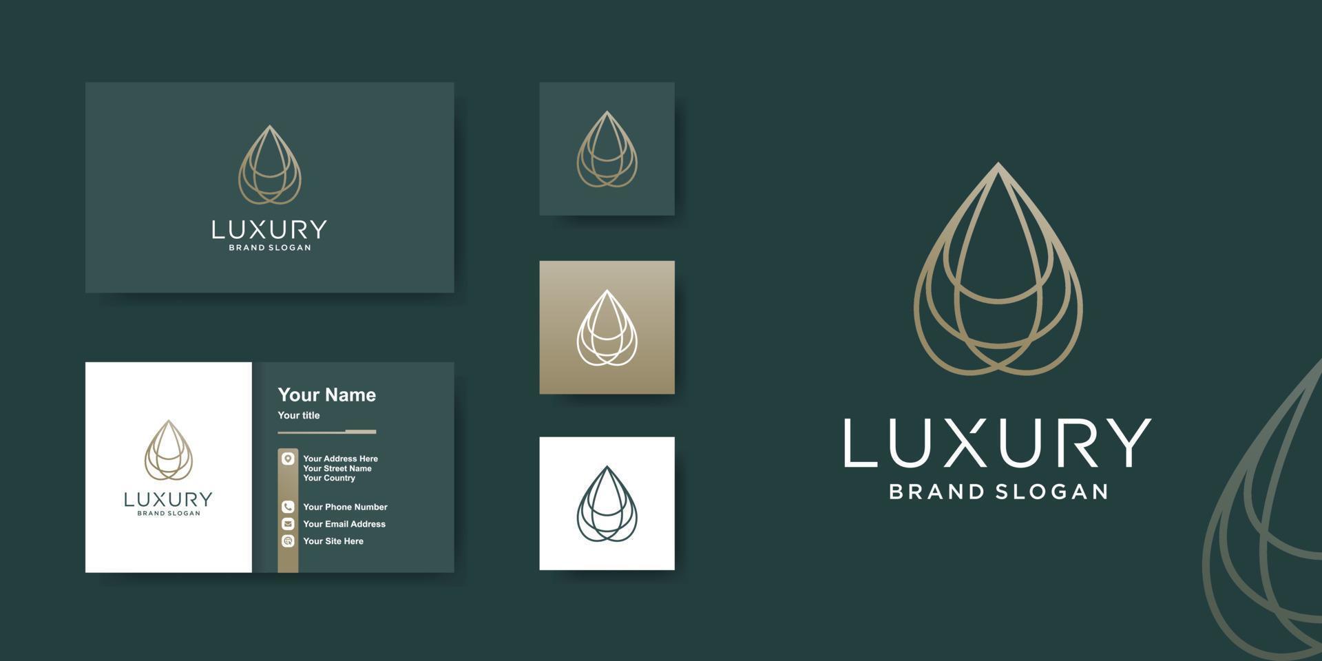 Luxus-Logo-Vorlage mit kreativem Beauty-Line-Art-Premium-Vektor vektor