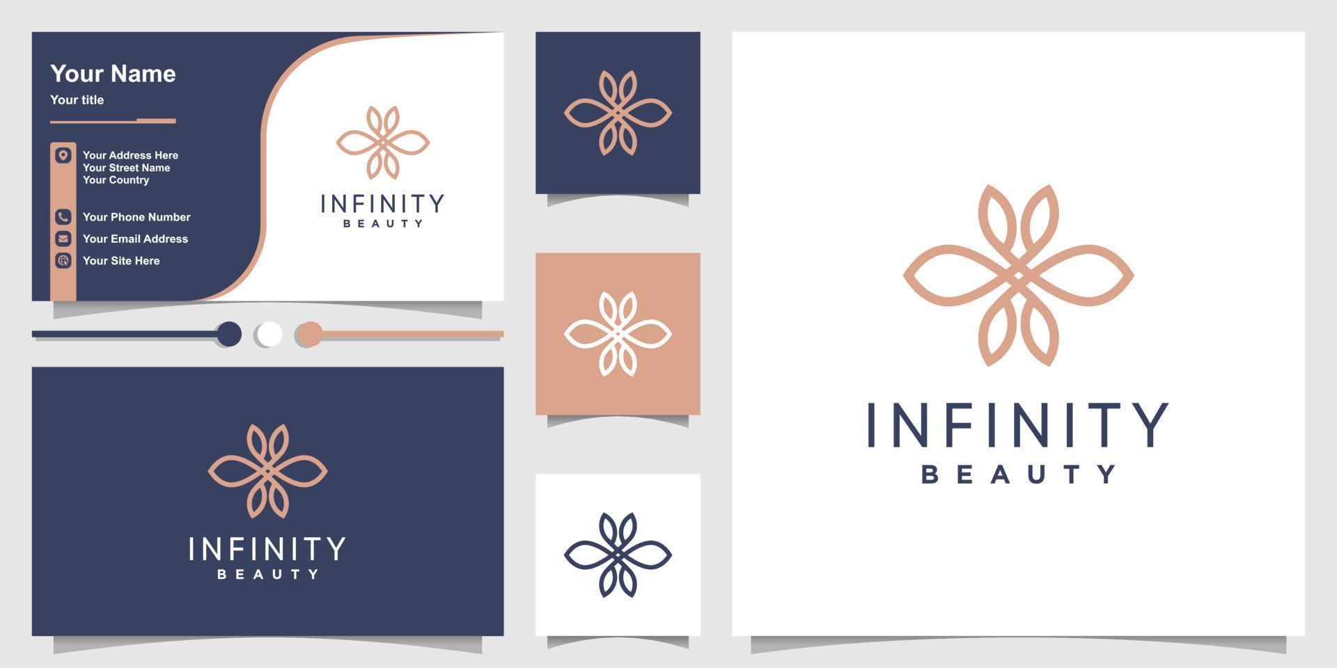 infinity skönhet logotyp mall med kreativa linjekonst koncept premium vektor