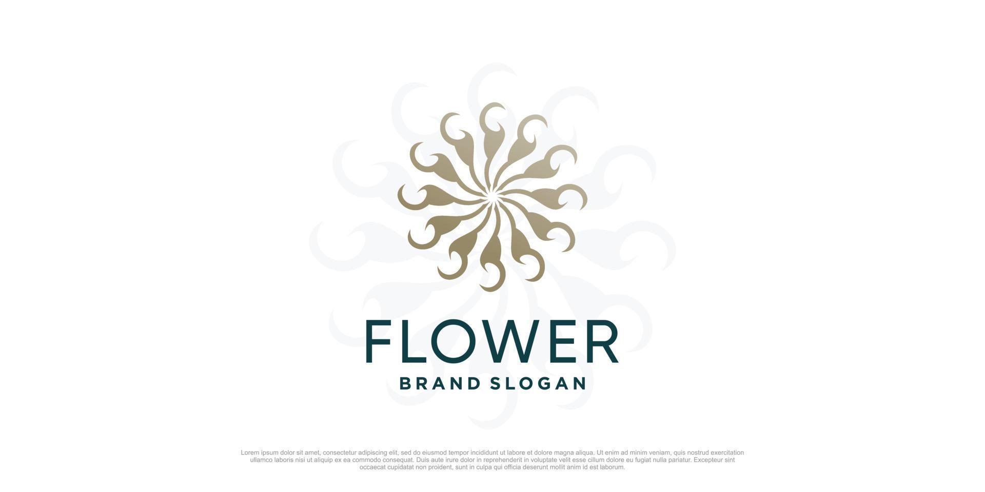 Blumen-Logo-Vorlage mit kreativem einzigartigem Konzept Premium-Vektor Teil 4 vektor