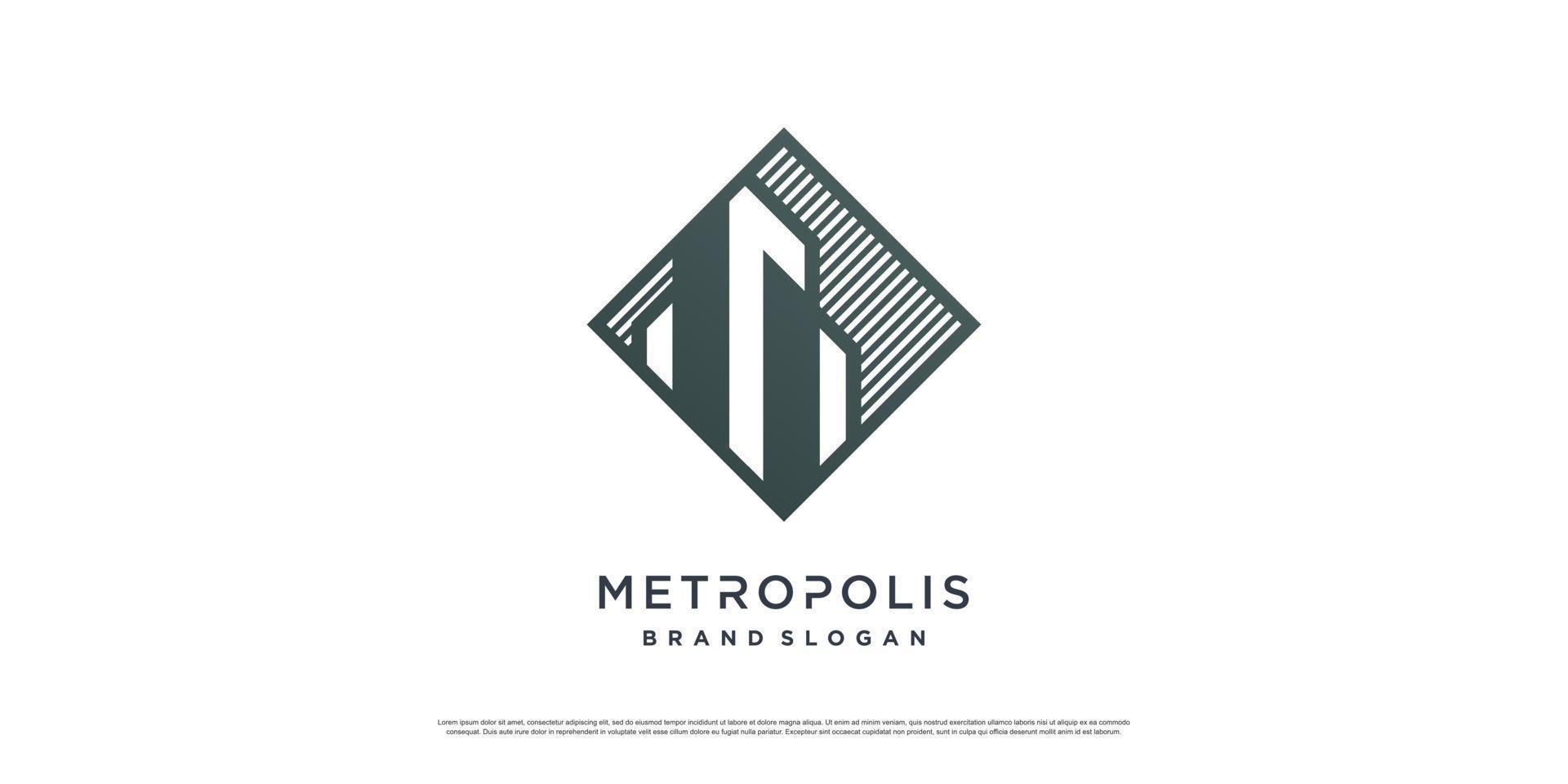 Gebäude-Logo-Konzept mit kreativem, einzigartigem Premium-Vektor-Teil 3 vektor